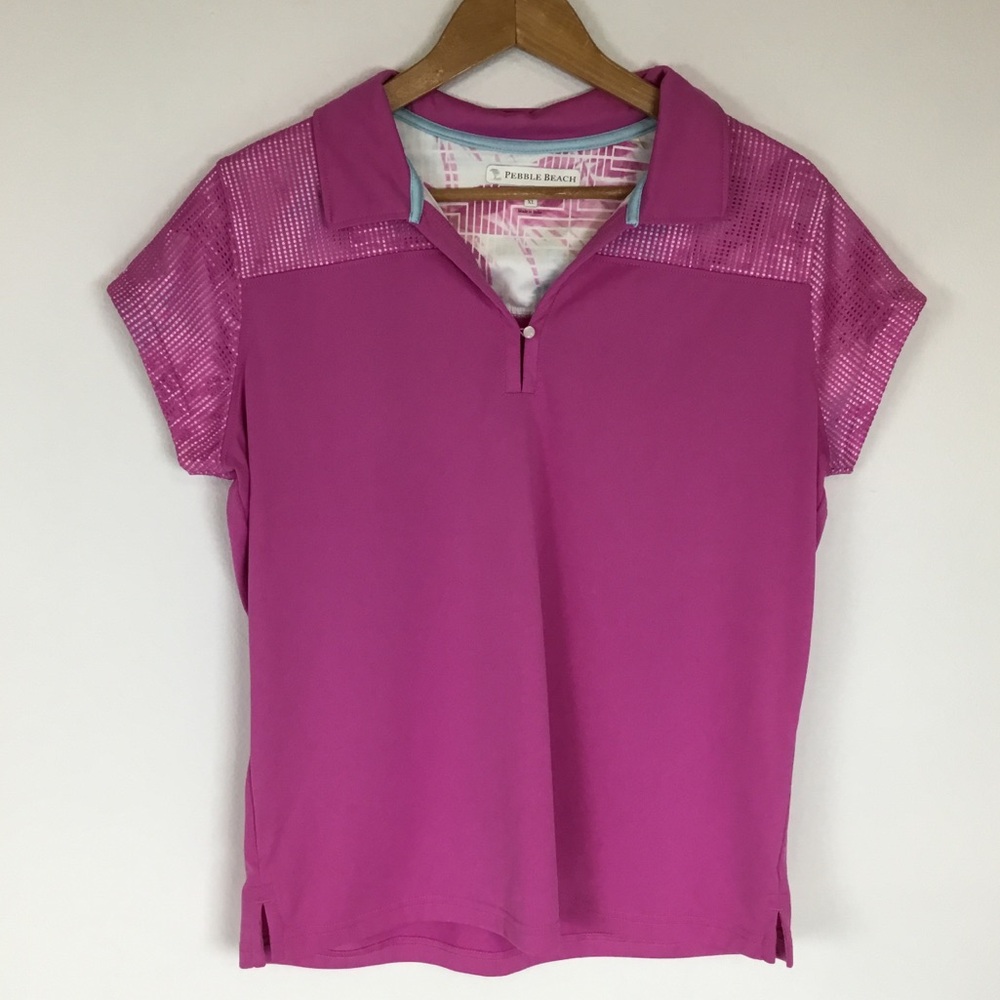 Pink Pebble Beach Dry Luxe Performance Polo XL